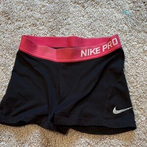 Nike Black Shorts with Red Waistband